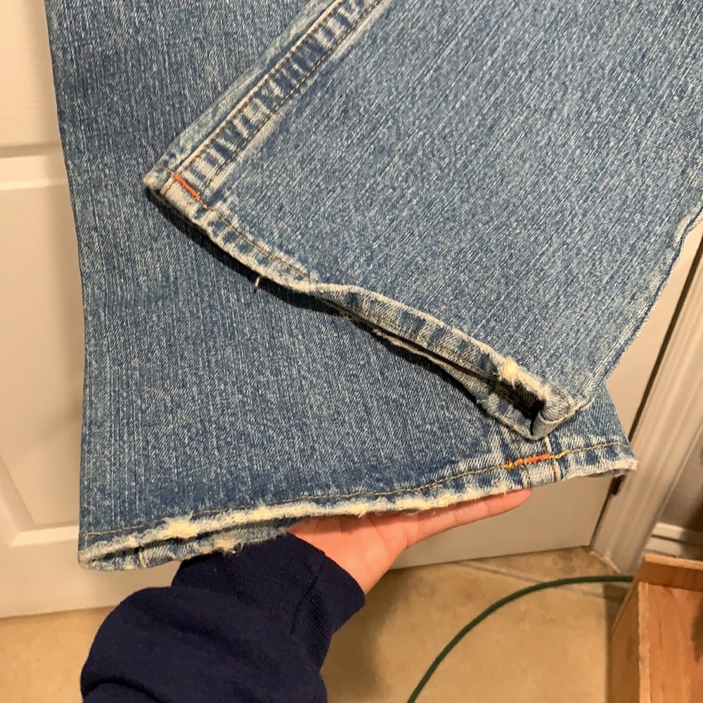 True Religion Patchwork Distressed Boot Cut Jeans - image 3